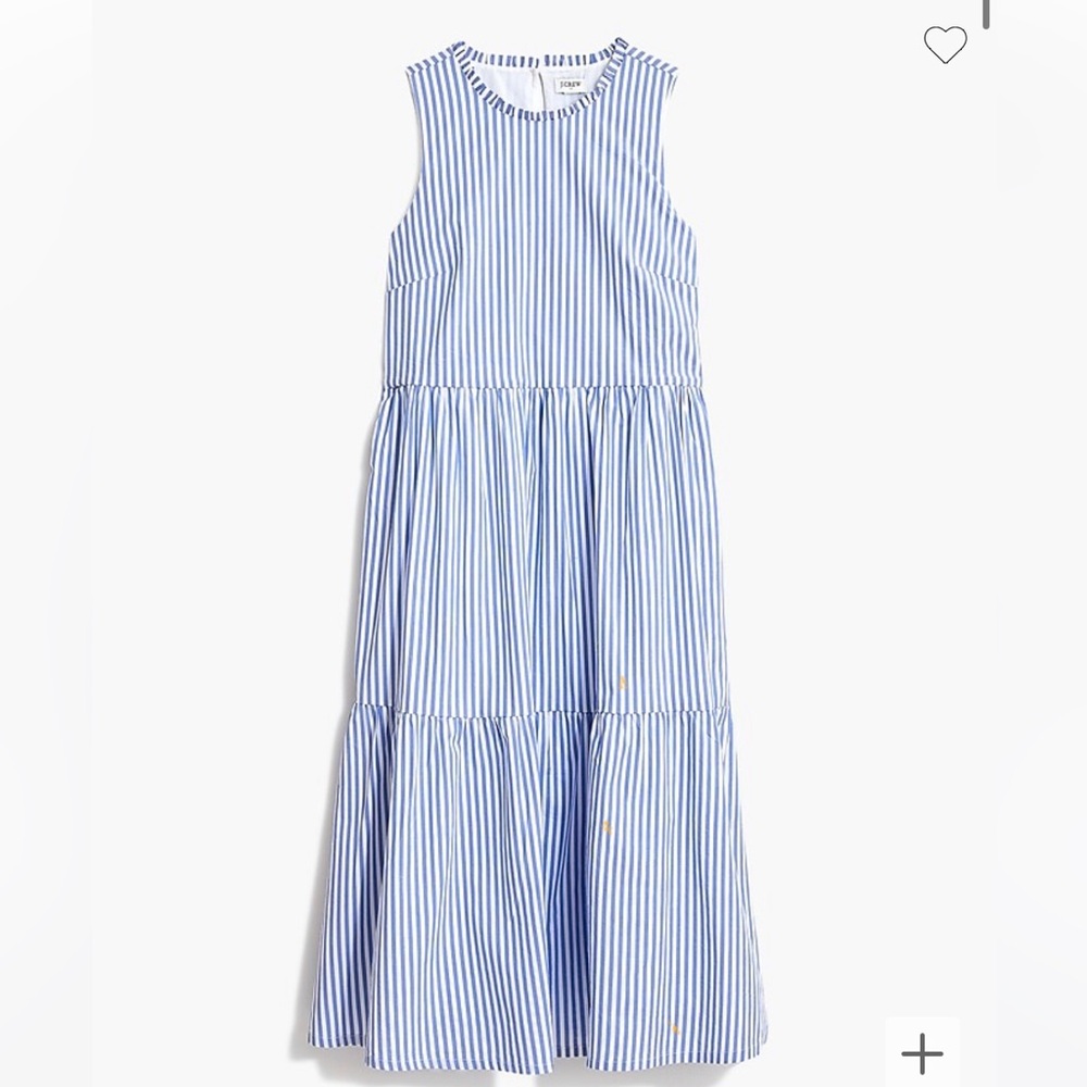 J.Crew sleeveless tiered striped dress